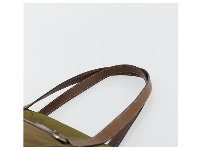 PRADA Tote Bag Nylon Green Silver - vista 8