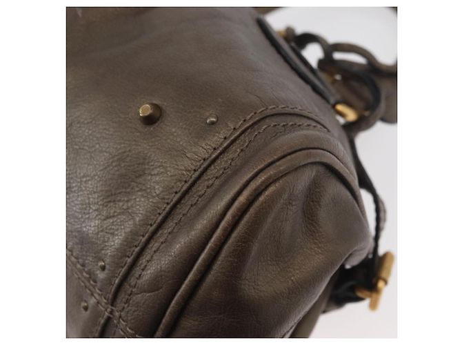 Chloé Chloe Paddington Hand Bag Leather Gold Silver - vista 11