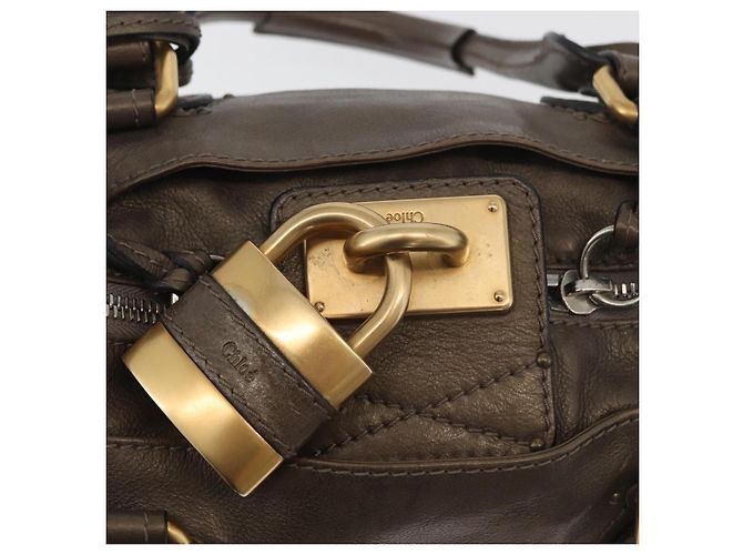Chloé Chloe Paddington Hand Bag Leather Gold Silver - vista 14
