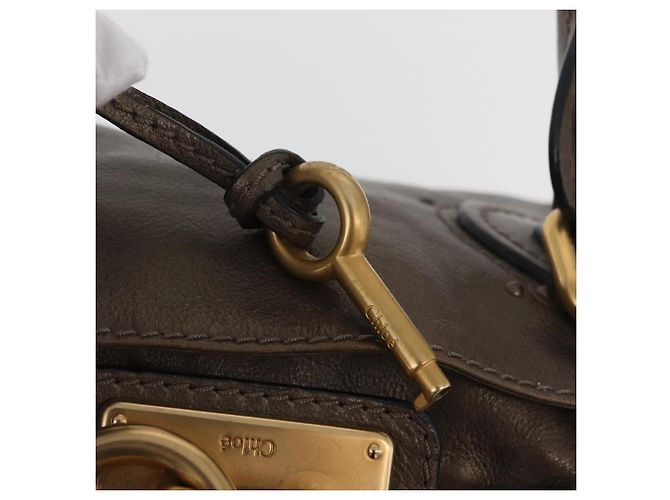 Chloé Chloe Paddington Hand Bag Leather Gold Silver - vista 17