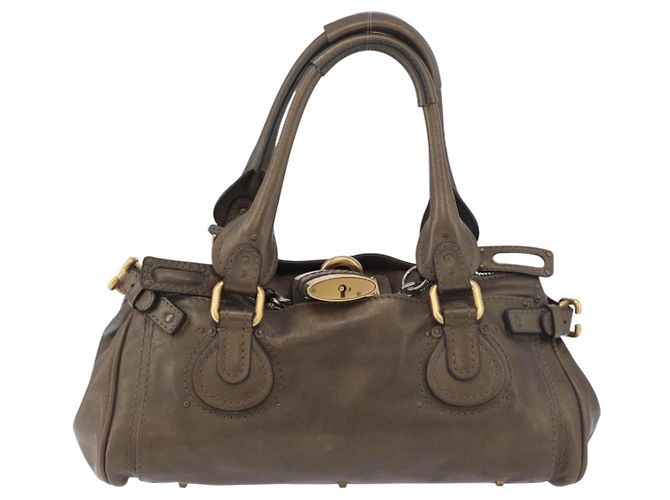 Chloé Chloe Paddington Hand Bag Leather Gold Silver - vista 2