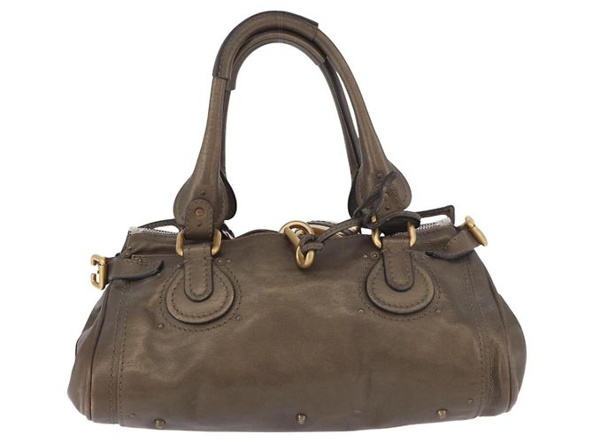 Chloé Chloe Paddington Hand Bag Leather Gold Silver - vista 3
