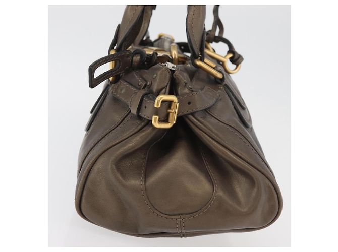 Chloé Chloe Paddington Hand Bag Leather Gold Silver - vista 4