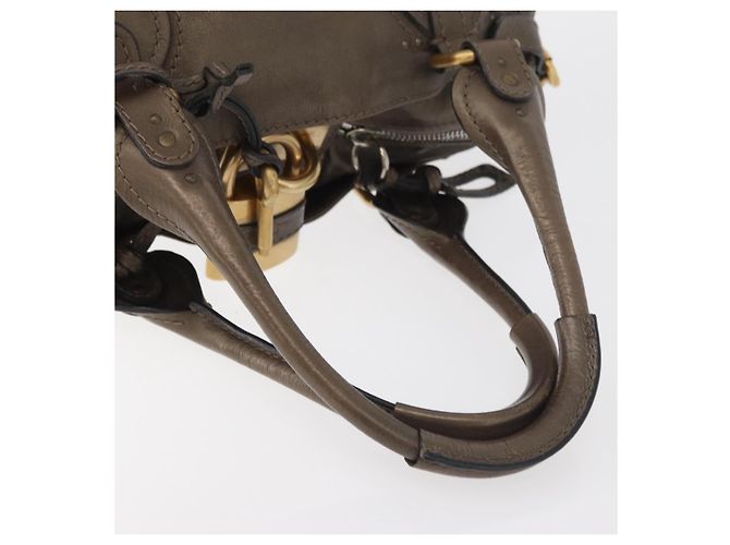 Chloé Chloe Paddington Hand Bag Leather Gold Silver - vista 7