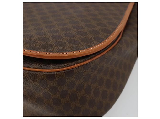 Céline CELINE Macadam Canvas Shoulder Bag PVC Leather Brown Gold - vista 10