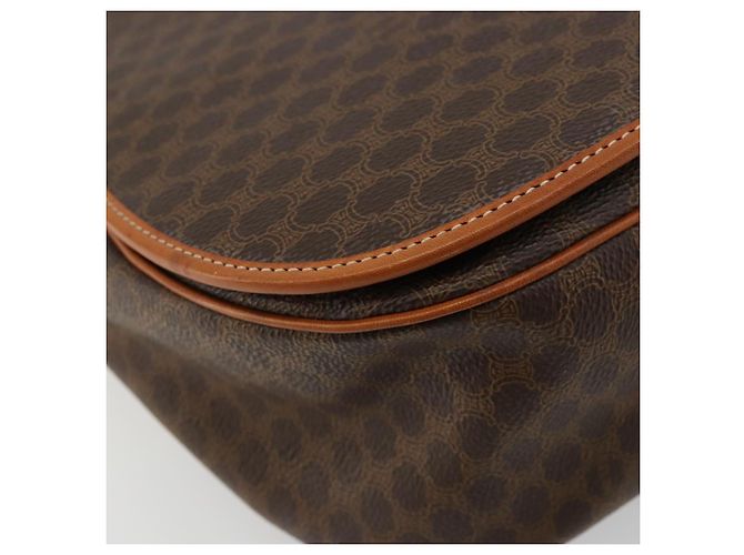 Céline CELINE Macadam Canvas Shoulder Bag PVC Leather Brown Gold - vista 11