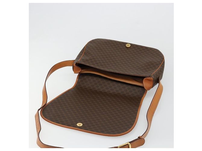 Céline CELINE Macadam Canvas Shoulder Bag PVC Leather Brown Gold - vista 15