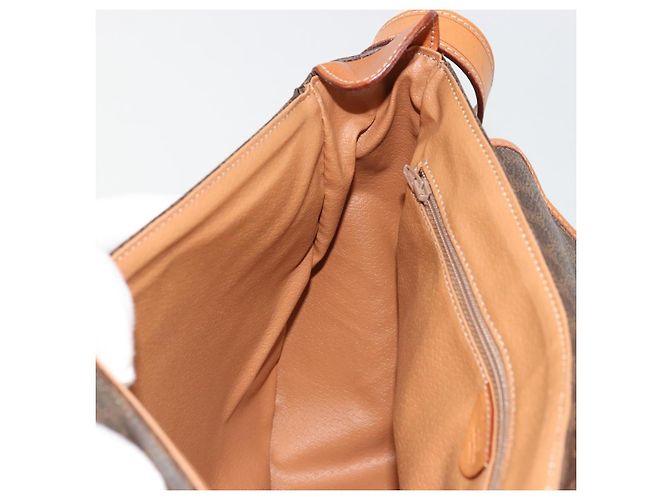 Céline CELINE Macadam Canvas Shoulder Bag PVC Leather Brown Gold - vista 19