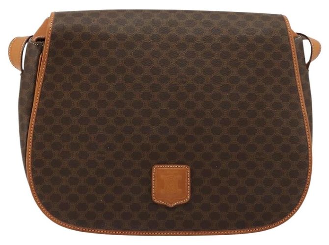 Céline CELINE Macadam Canvas Shoulder Bag PVC Leather Brown Gold - vista 2