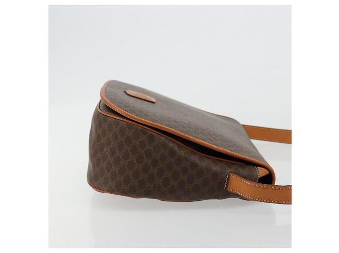 Céline CELINE Macadam Canvas Shoulder Bag PVC Leather Brown Gold - vista 4