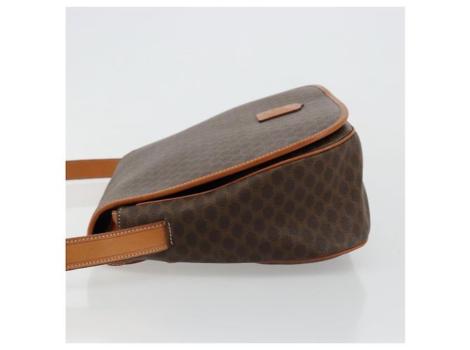 Céline CELINE Macadam Canvas Shoulder Bag PVC Leather Brown Gold - vista 5
