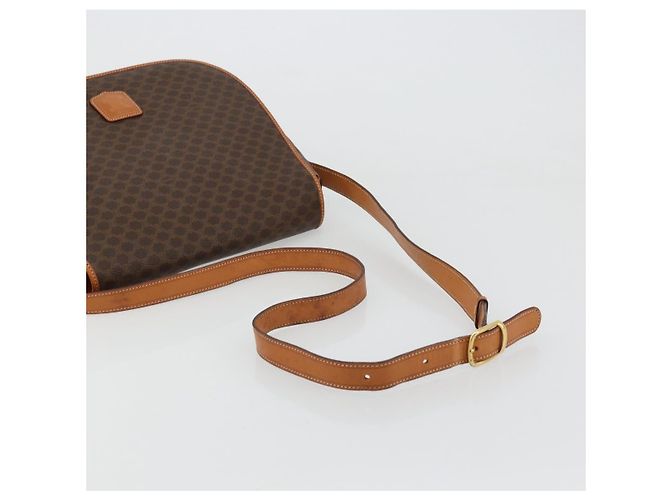 Céline CELINE Macadam Canvas Shoulder Bag PVC Leather Brown Gold - vista 7