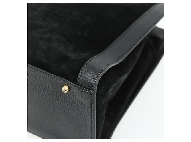 GUCCI Bamboo Hand Bag Suede Black Gold 002 0260 - vista 16