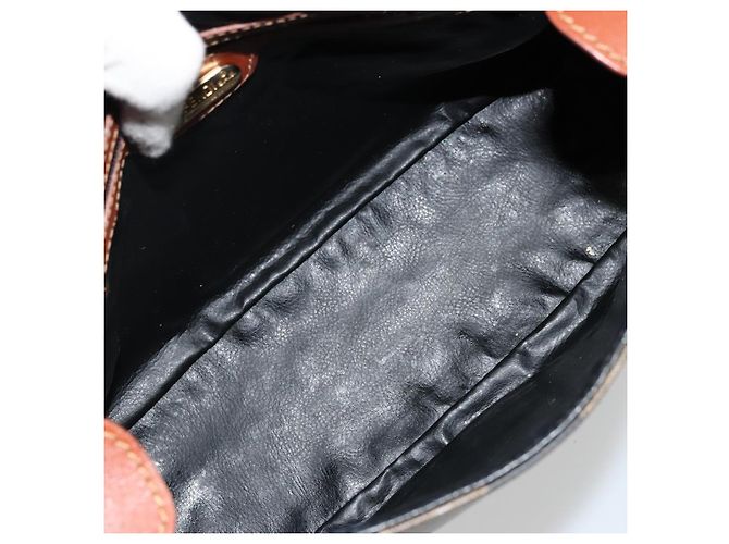 FENDI Pecan Canvas Shoulder Bag PVC Black Brown - vista 11