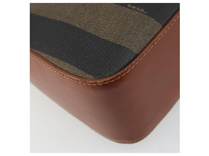 FENDI Pecan Canvas Shoulder Bag PVC Black Brown - vista 16