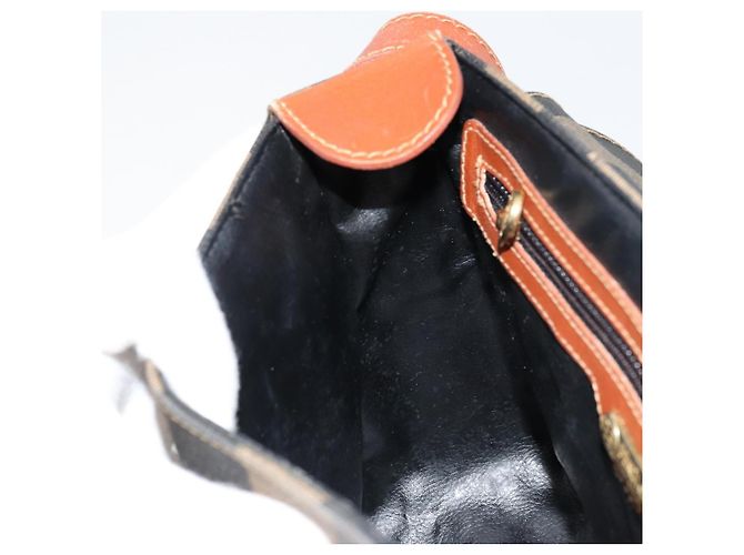 FENDI Pecan Canvas Shoulder Bag PVC Black Brown - vista 19
