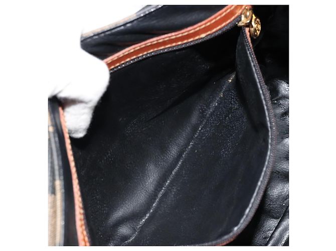 FENDI Pecan Canvas Shoulder Bag PVC Black Brown - vista 21