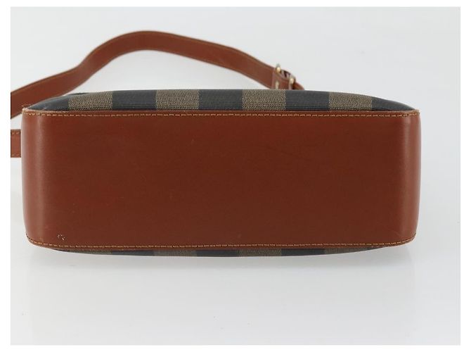 FENDI Pecan Canvas Shoulder Bag PVC Black Brown - vista 5