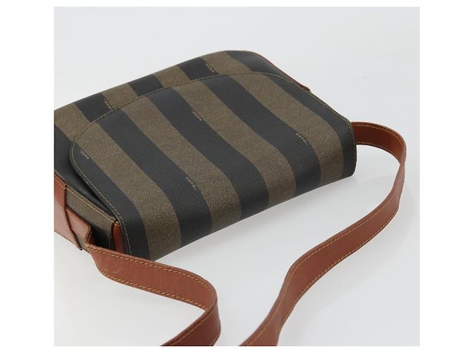 FENDI Pecan Canvas Shoulder Bag PVC Black Brown - vista 6