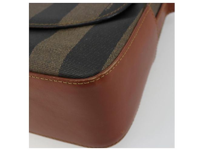 FENDI Pecan Canvas Shoulder Bag PVC Black Brown - vista 9
