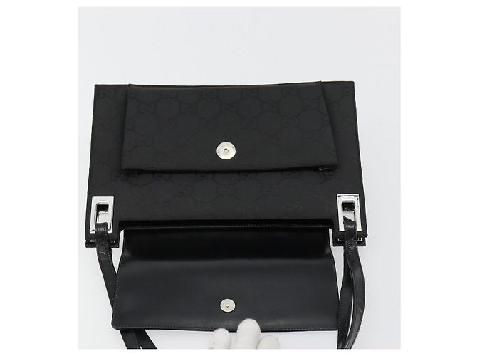 GUCCI Bolso de hombro de piel grabada Negro Plata 001 3158 - vista 19