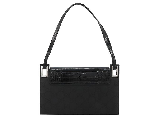 GUCCI Bolso de hombro de piel grabada Negro Plata 001 3158 - vista 2