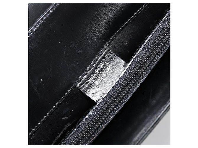 GUCCI Bolso de hombro de piel grabada Negro Plata 001 3158 - vista 20