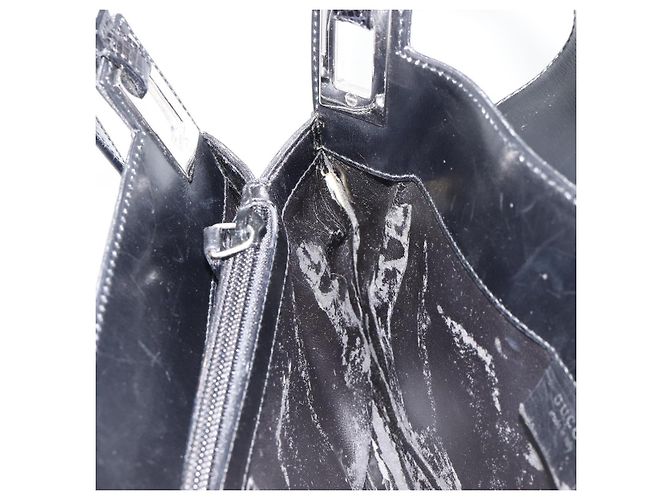 GUCCI Bolso de hombro de piel grabada Negro Plata 001 3158 - vista 22
