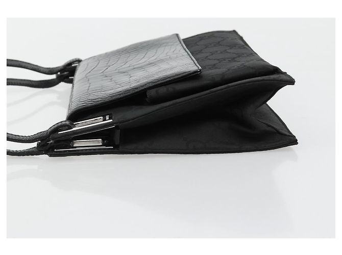 GUCCI Bolso de hombro de piel grabada Negro Plata 001 3158 - vista 4