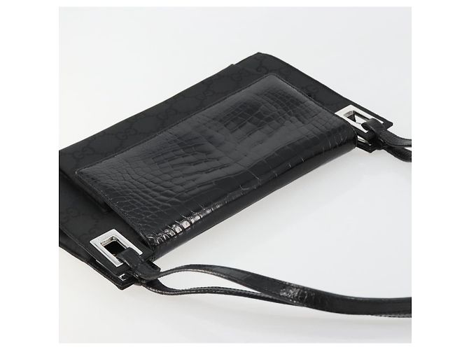 GUCCI Bolso de hombro de piel grabada Negro Plata 001 3158 - vista 6