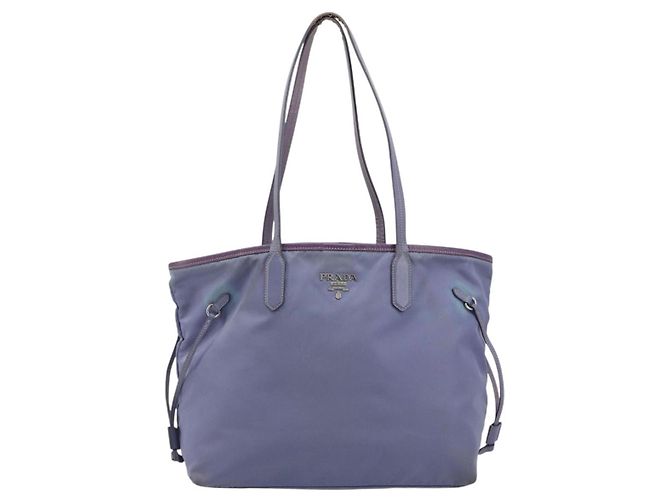 PRADA Tote Bag Nylon Purple Silver - vista 13