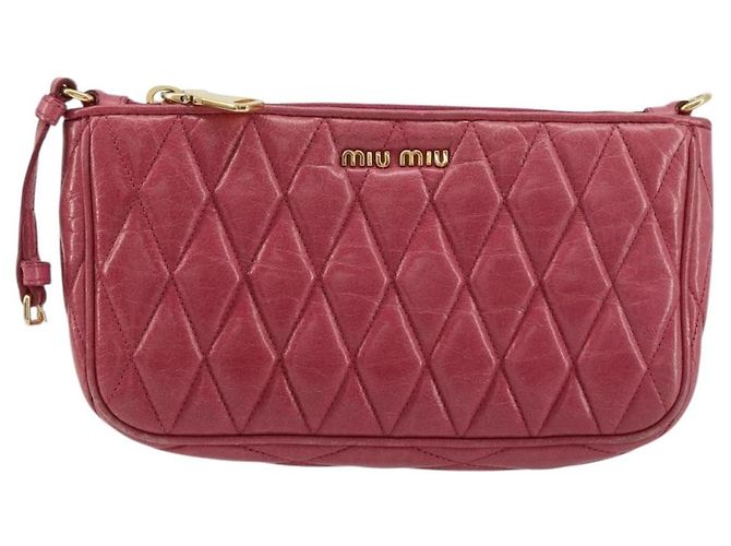 Miu Miu Pouch Leather Pink Gold - vista 13