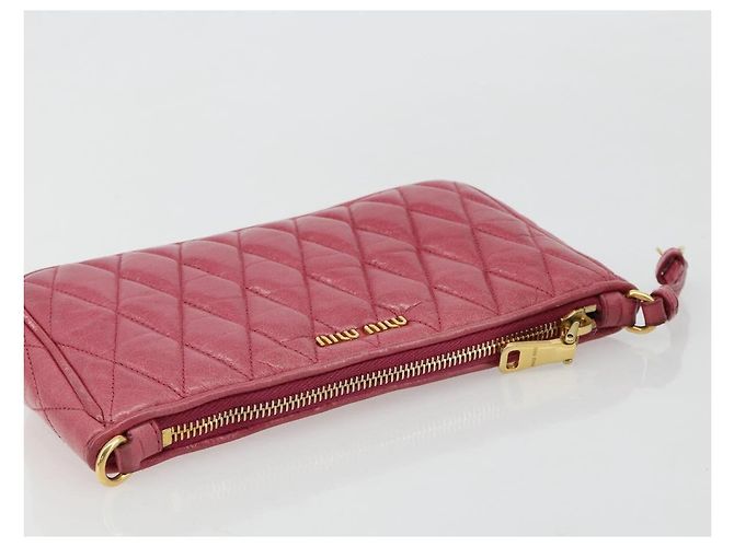 Miu Miu Pouch Leather Pink Gold - vista 5