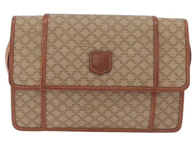 Céline CELINE Macadam Canvas Shoulder Bag PVC Beige Gold - vista 2