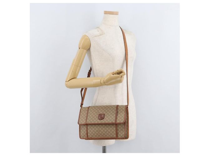 Céline CELINE Macadam Canvas Shoulder Bag PVC Beige Gold - vista 22