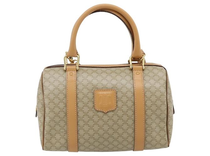 Céline CELINE Macadam Canvas Hand Bag PVC 2way Beige Gold - vista 2