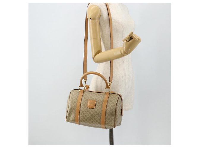 Céline CELINE Macadam Canvas Hand Bag PVC 2way Beige Gold - vista 24