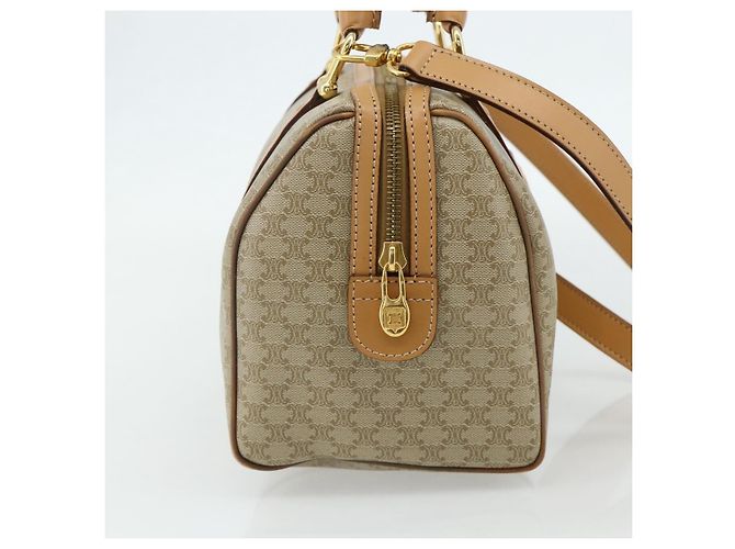 Céline CELINE Macadam Canvas Hand Bag PVC 2way Beige Gold - vista 4