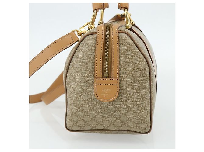 Céline CELINE Macadam Canvas Hand Bag PVC 2way Beige Gold - vista 5