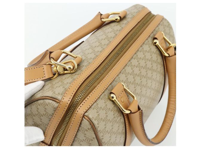Céline CELINE Macadam Canvas Hand Bag PVC 2way Beige Gold - vista 6