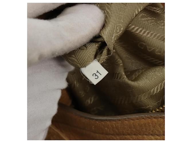 PRADA Shoulder Bag Leather Beige Gold - vista 11