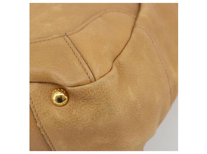 PRADA Shoulder Bag Leather Beige Gold - vista 15