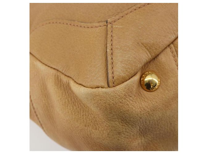 PRADA Shoulder Bag Leather Beige Gold - vista 18