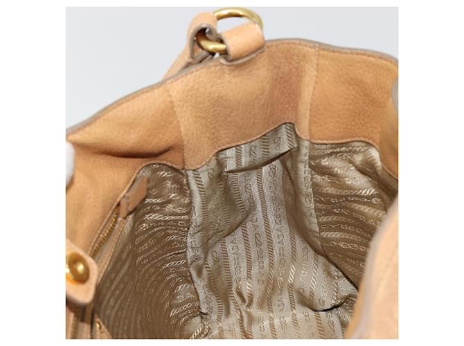PRADA Shoulder Bag Leather Beige Gold - vista 22