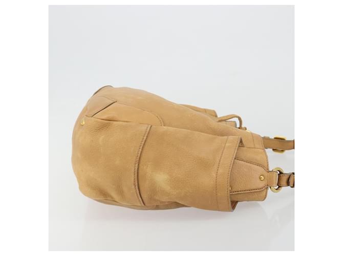 PRADA Shoulder Bag Leather Beige Gold - vista 3