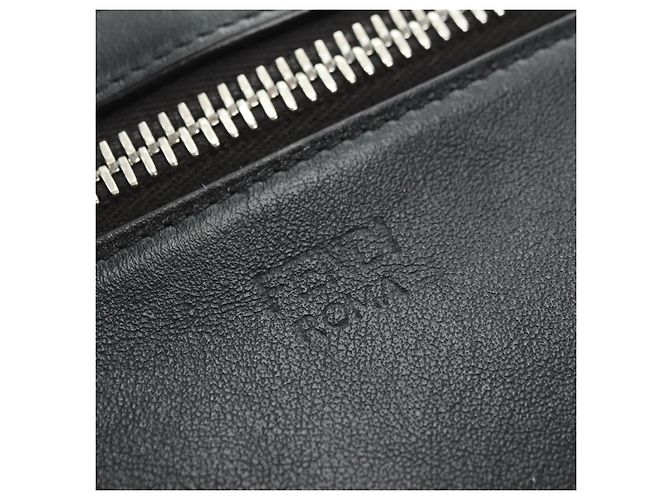 FENDI Bugs Monster Shoulder Bag Leather Black Silver - vista 18