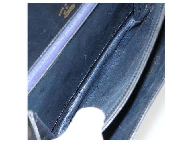 GUCCI Hand Bag Leather Navy Gold - view 11