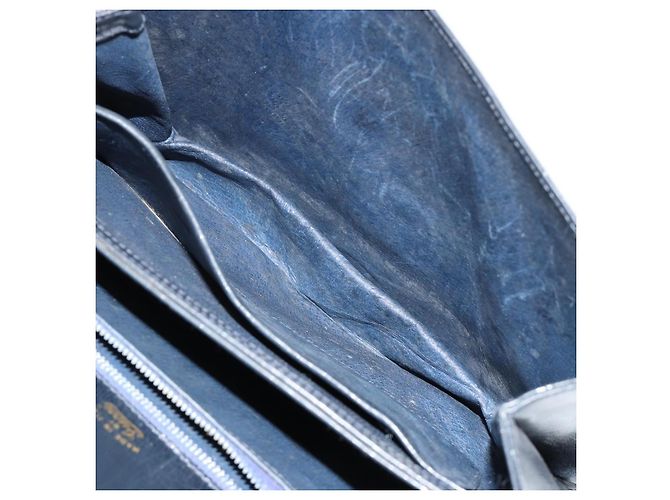 GUCCI Hand Bag Leather Navy Gold - view 12