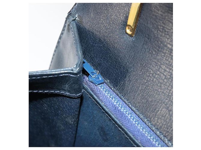 GUCCI Hand Bag Leather Navy Gold - view 21