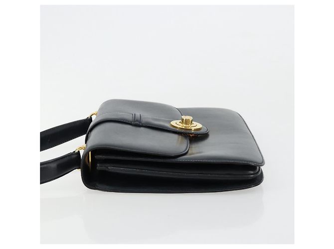 GUCCI Hand Bag Leather Navy Gold - view 4